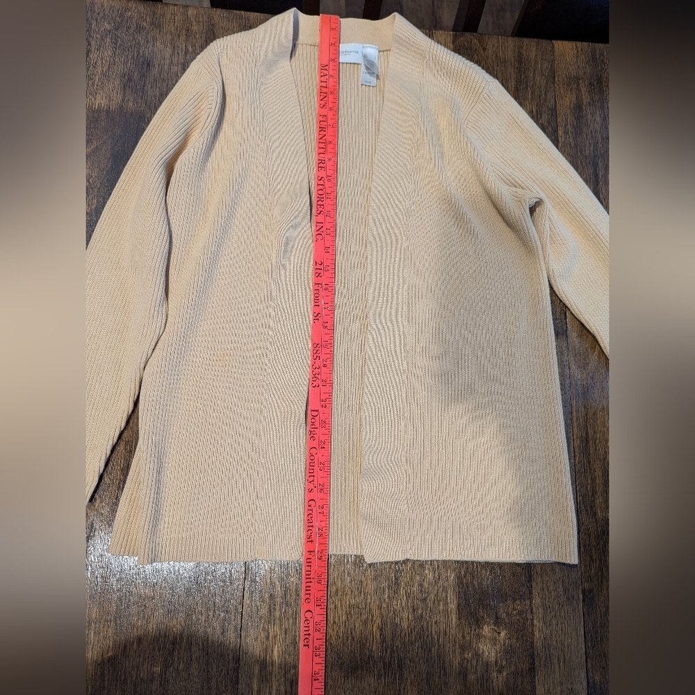 Liz Claiborne Cream Open-Front Cardigan Sweater - Picture 6 of 6